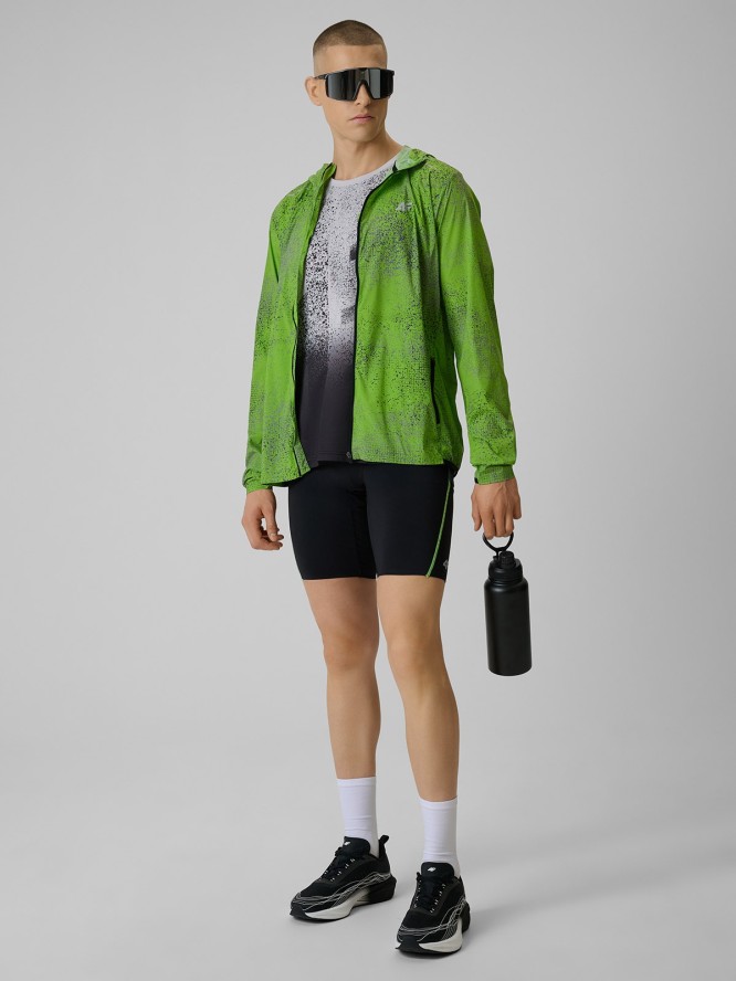 4F Kurtka do biegania męska - oliwkowa XL