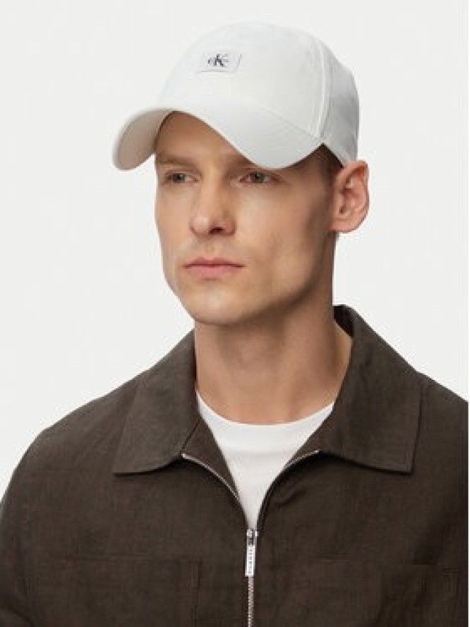 Calvin Klein Czapka z daszkiem Monologo Woven Patch Bb Cap LV04D5077G Biały