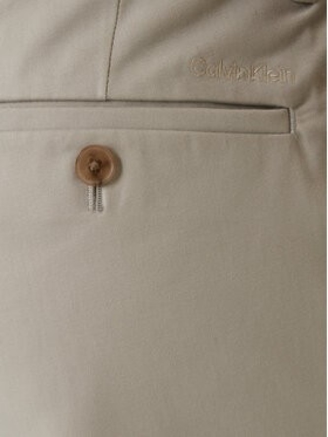 Calvin Klein Chinosy LV04LD613G Beżowy Slim Fit