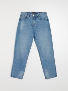 Jeansy loose fit z elektem sprania - niebieski