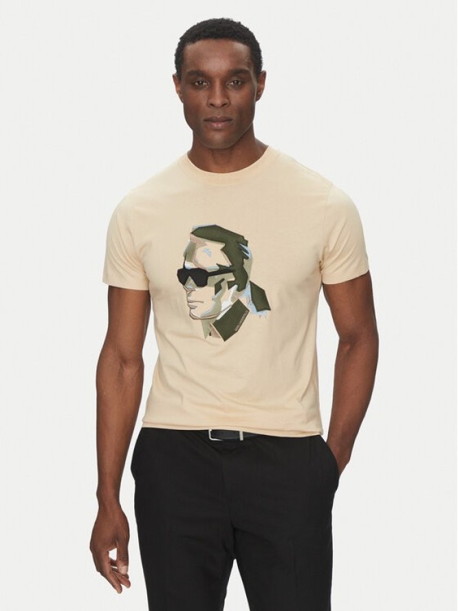 KARL LAGERFELD T-Shirt 755067 552241 Beżowy Regular Fit