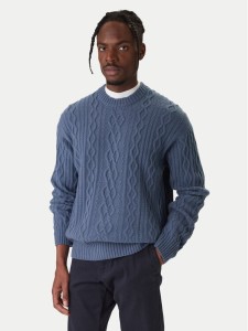 BOSS Sweter Kableto 50548689 Granatowy Regular Fit