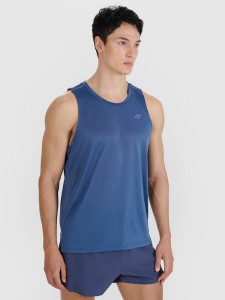 4F Tank top do biegania regular szybkoschnący męski - granatowy XL