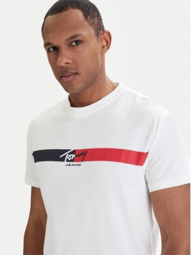 Tommy Jeans T-Shirt DM0DM22539 Biały Regular Fit