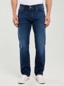 Jeansy męskie z prostą nogawką granatowe Ronald 315