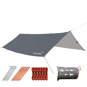 Wielofunkcyjna płachta biwakowa, tarp L, 3m x 3m, UPF 50+