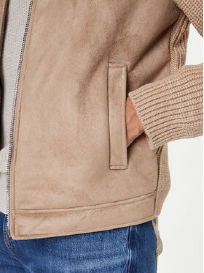 Guess Kurtka z imitacji skóry M5BR79 Z5570 Beżowy Regular Fit