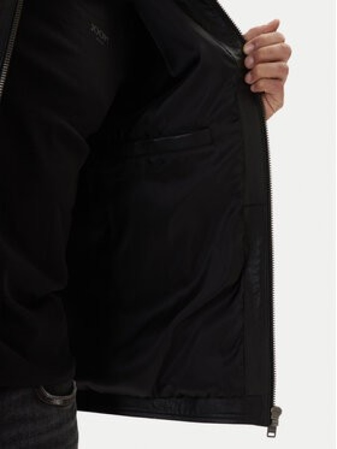 BOSS Kurtka skórzana Jogear 50552141 Czarny Regular Fit