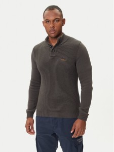 Aeronautica Militare Sweter 252MA1572UL00409 Szary Slim Fit