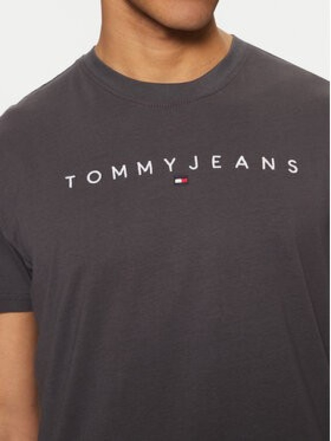 Tommy Jeans T-Shirt Linear Logo DM0DM20744 Szary Regular Fit