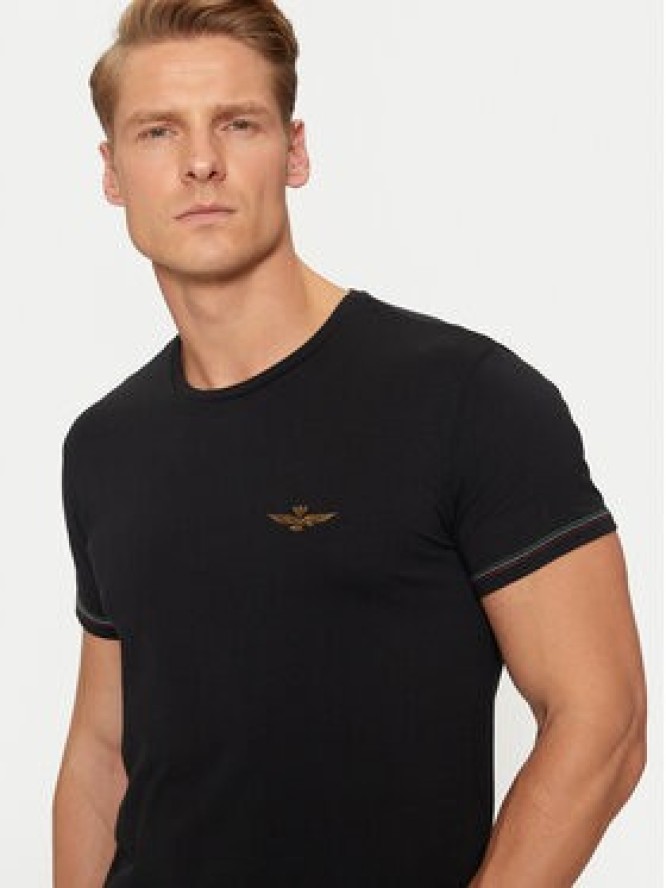 Aeronautica Militare T-Shirt AM1UTI003 Czarny Regular Fit