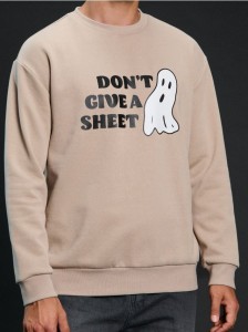 Bluza crewneck Halloween - beżowy