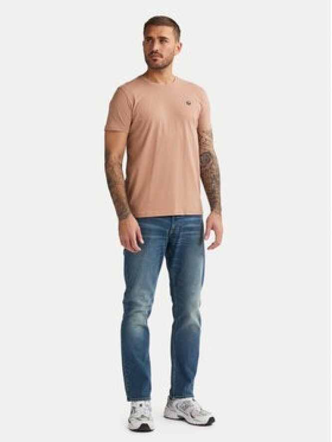 Petrol Industries T-Shirt M-ROS-TSR002 Beżowy Regular Fit