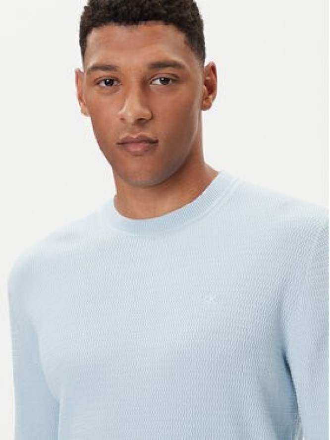 Calvin Klein Sweter LV04LB327G Błękitny Regular Fit