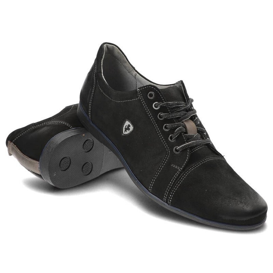 Czarne Półbuty Avanti Stylowe Obuwie Męskie