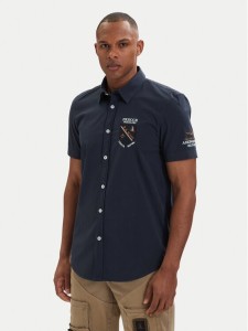 Aeronautica Militare Koszula 261CA1326UCT03288 Granatowy Regular Fit